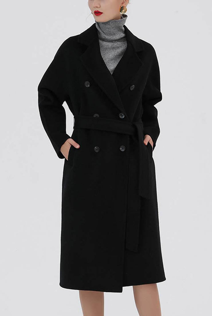 Belted Reversible Double-breasted Wool Trench Coat