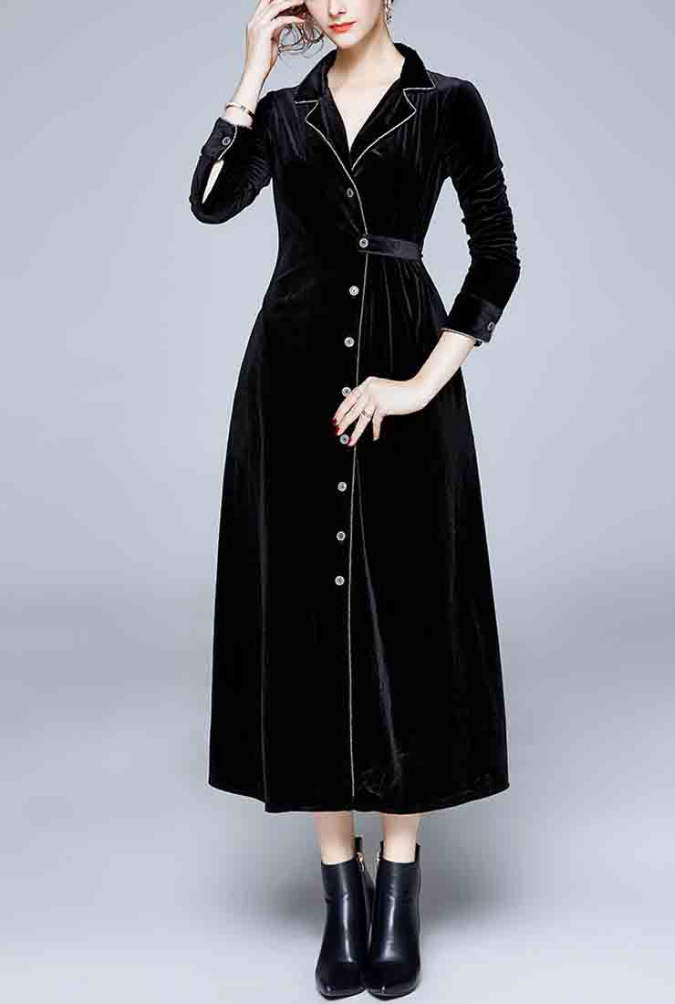 maxi velvet coat