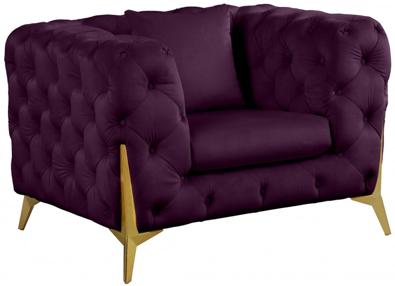 magenta velvet chair