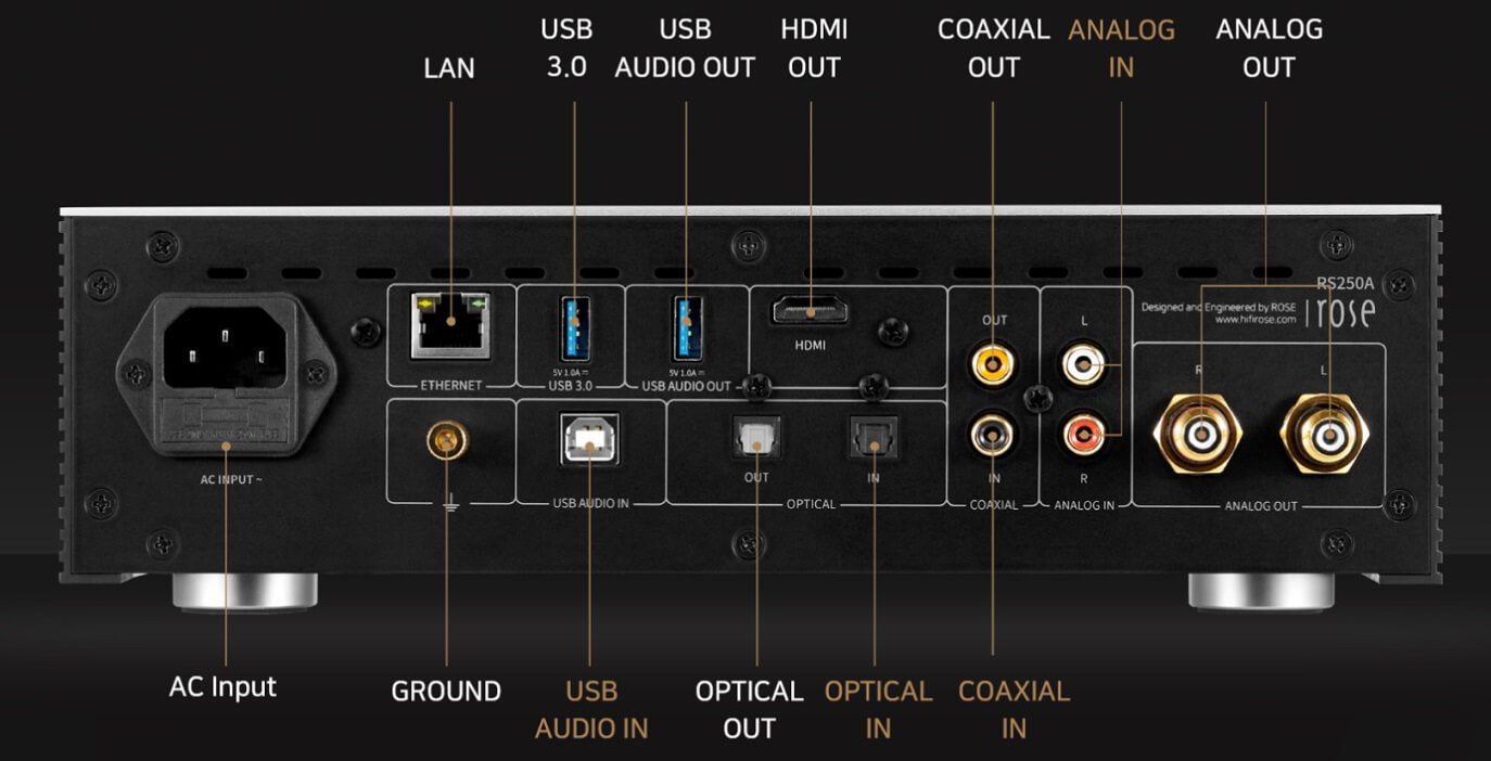 HiFi Rose RS250A - Rear Connections