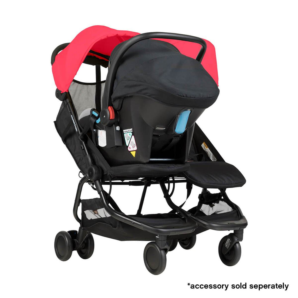 double pram with car seat