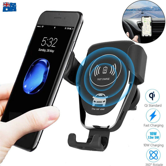 Qi Wireless Fast Charger Car Gravity Holder Mount For iPhone X Xs Max ...