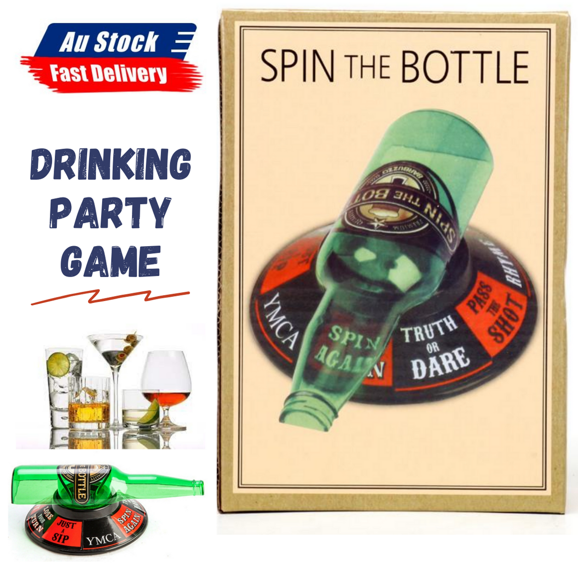 Spin The Bottle Drinking Games Adult Party Game For Fun Au 