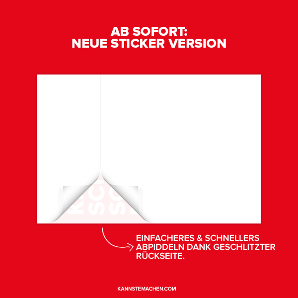 #KANNSTEMACHEN Sticker ab sofort mit Crack-Back Rückseite