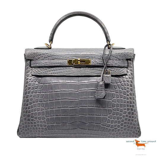 Hermes Limited Edition Birkin 30 Bag Vert Jade Porosus Crocodile with –  Mightychic