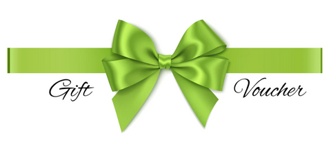 Green Ribbon tied in a bow with the words 'Gift Voucher'