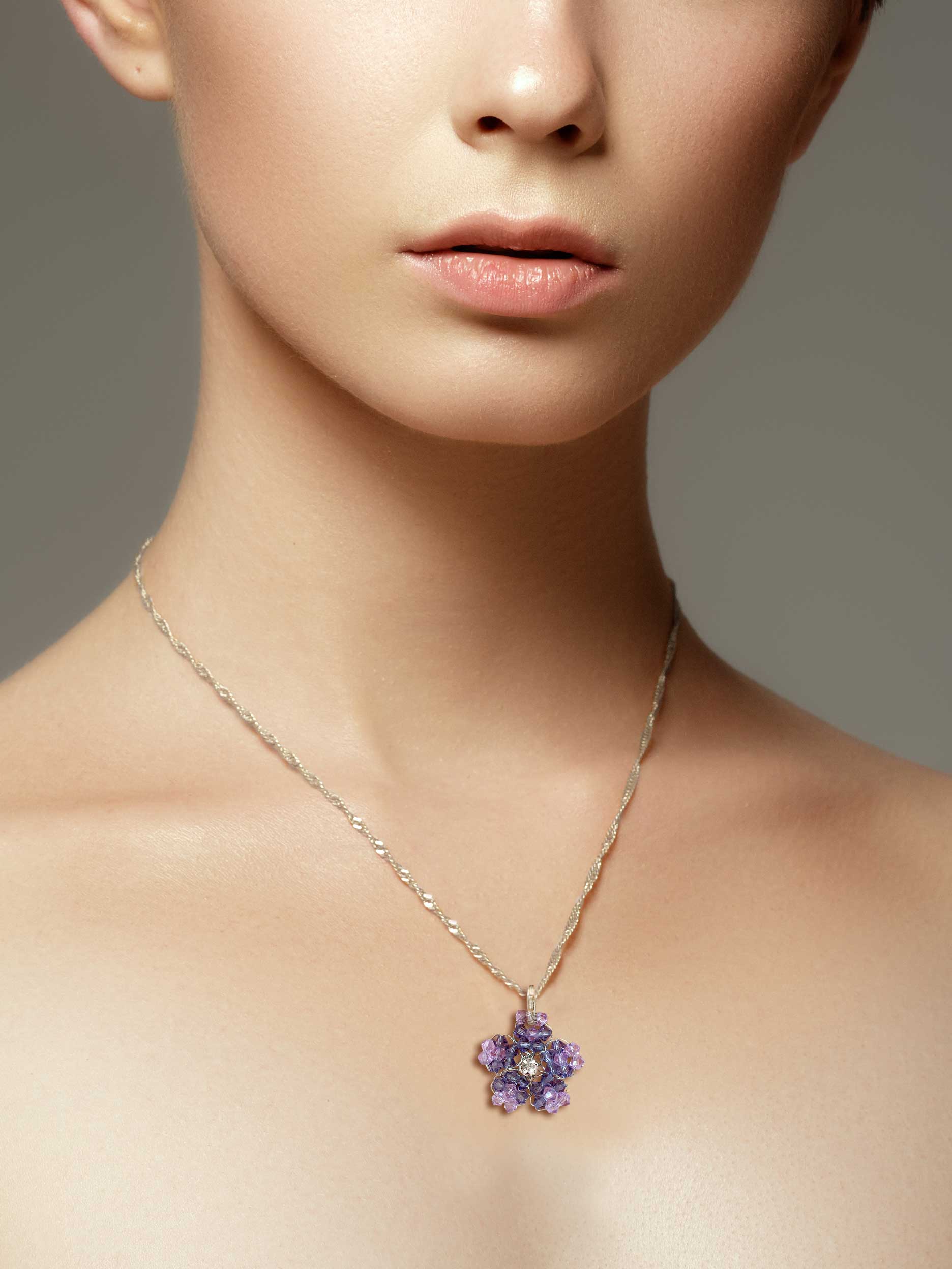 lilac flower necklace