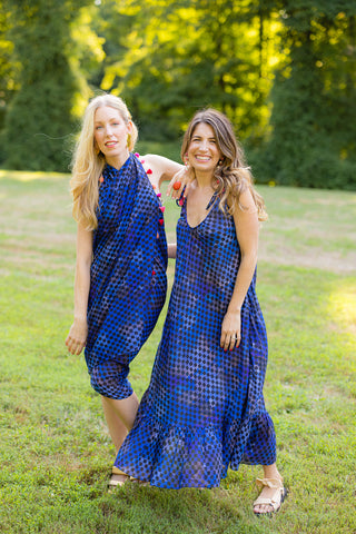 Blue marble geo sarong for holiday gift guide