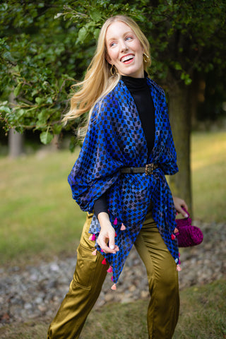 blue marble geo sarong scarf in holiday gift guide