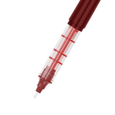 Guangbo Needle Tip Red Rollerball Pen (Pack of 12) - SCOOBOO - B17006R - Roller Ball Pen