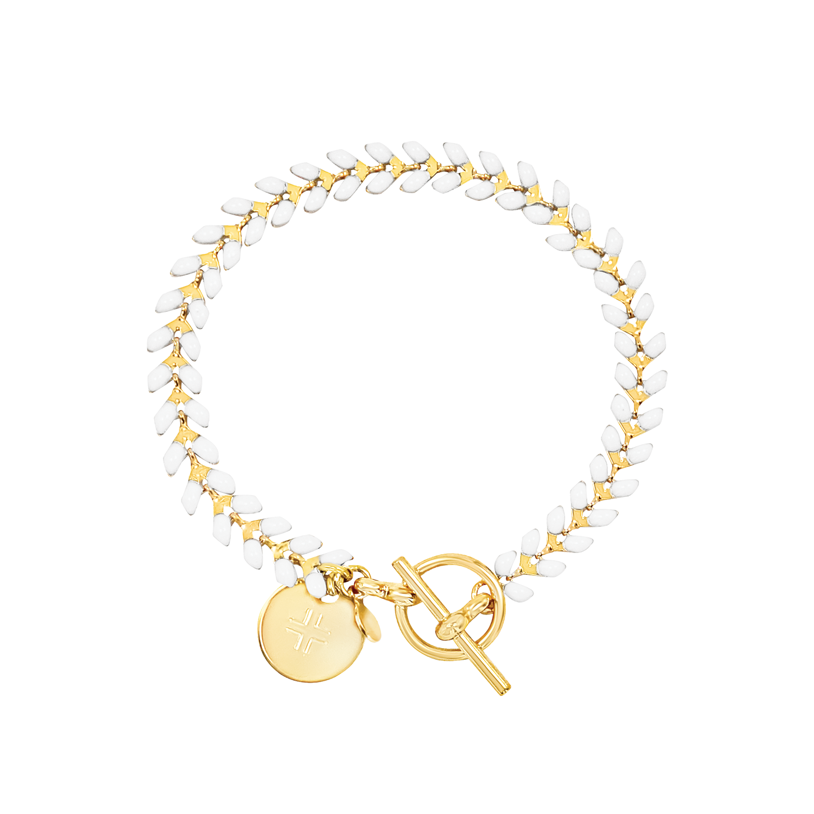 vine white enamel bracelet#N#– House of Grace Jewelry