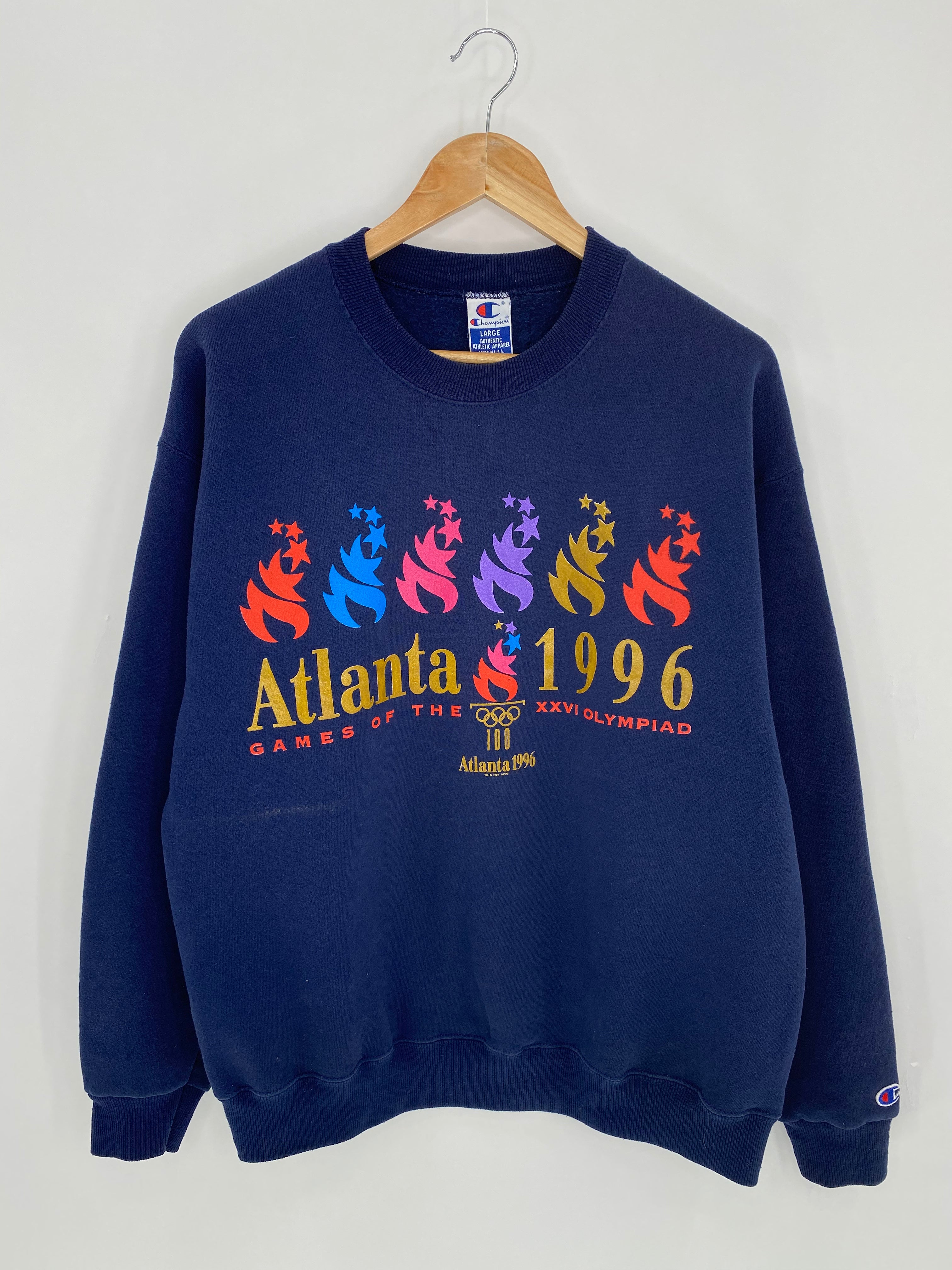 1996 CHAMPION ATLANTA Made in USA L Vintage Sweat-shirt / – FISHTALE VINTAGE