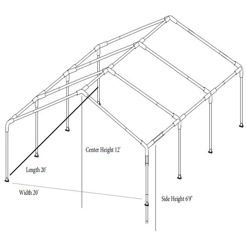 Event Canopy 20 X20 X12 8 Legs Portable Carport Wedding Party Can Impact Canopies Usa