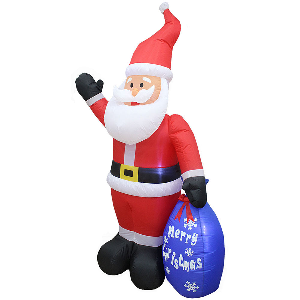 Inflatable Yard Christmas Decoration, Santa with Merry Christmas Gift ...