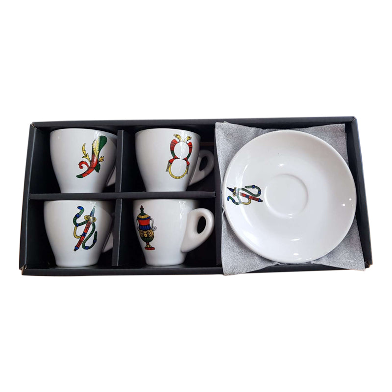 Scopa Briscola Italian Playing Cards Espresso Cups 4 set
