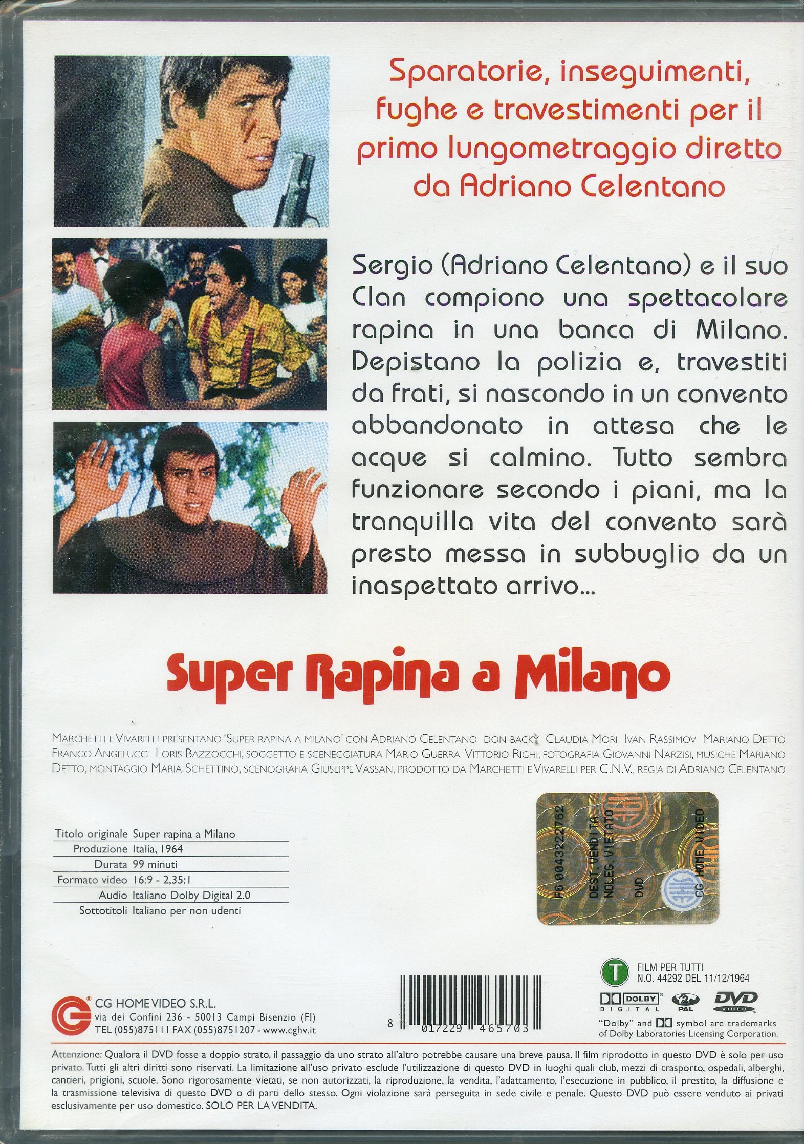 SUPER RAPINA A MILANO - Adriano CELENTANO