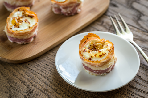Ham and Egg Cups with Kimchi