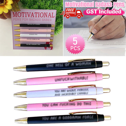 10x Funny Pens Swear Word Pen Set Black Ink Writing Pen Funny