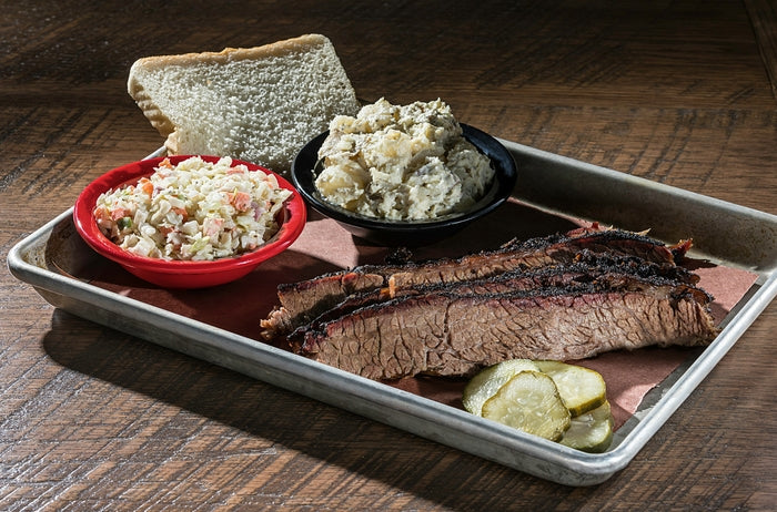 brisket plate with coleslaw