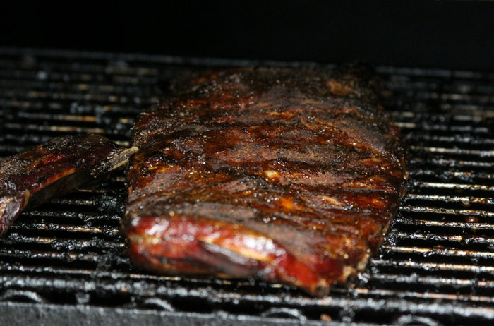 meat in smoker
