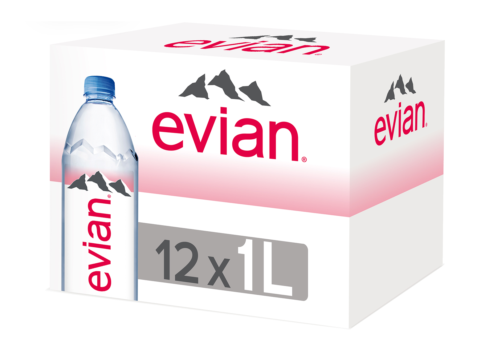 Evian Natural Mineral Water, 12 x 1L Bottles 3068320015231 ...