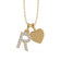 Gold Heart & Diamond Initial Necklace Duo