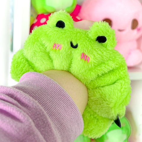 Albert The Frog Fluffy Scrunchie by Momokakkoii