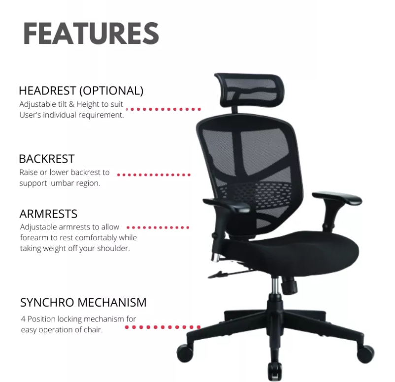 shoulder support for office chair