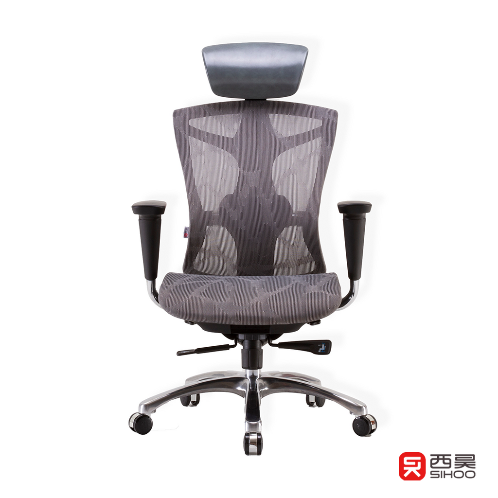 grey button back office chair