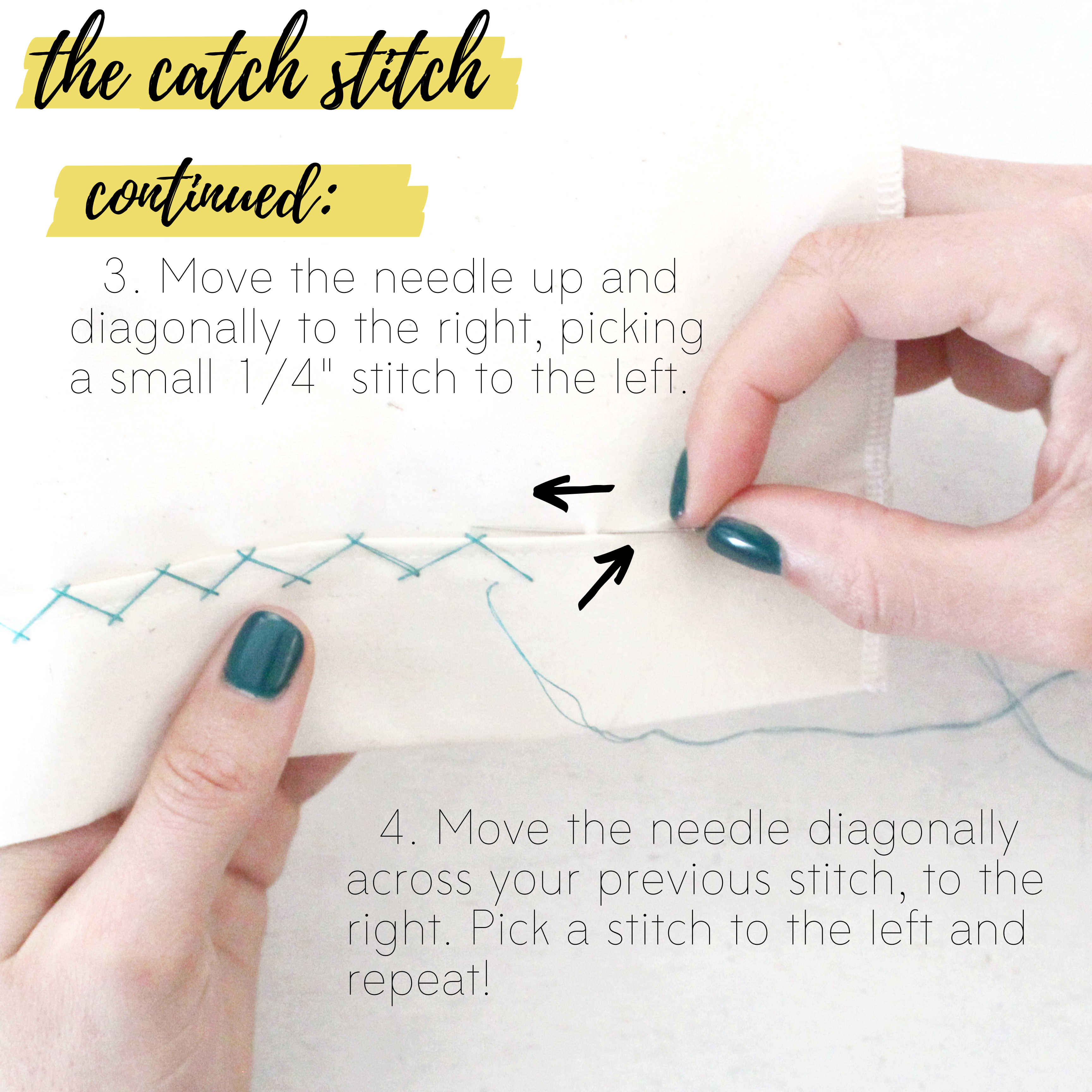 How To Sew Different Types Of Hand Stitches: The Catch Stitch