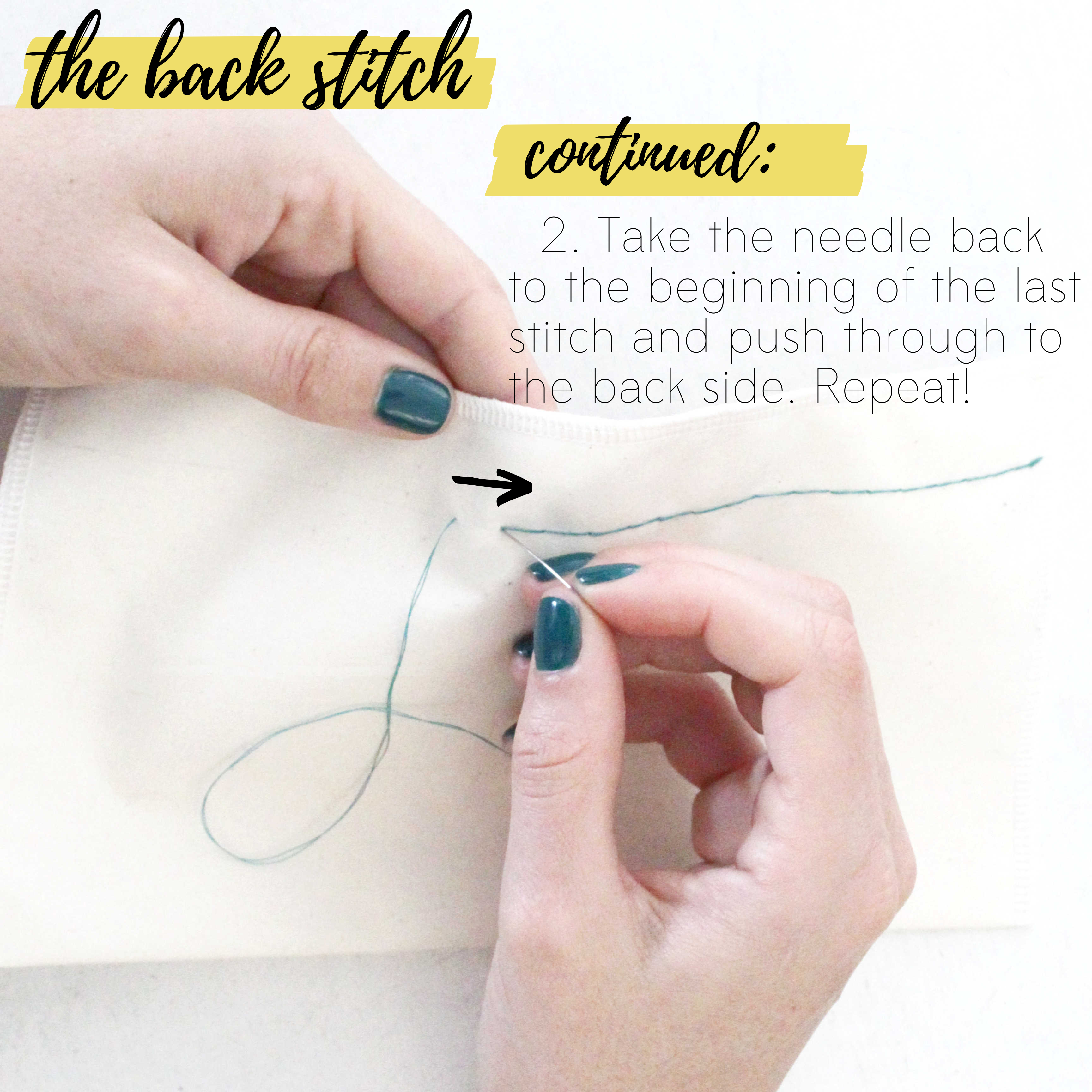 How To Sew Different Types Of Hand Stitches: The Back Stitch