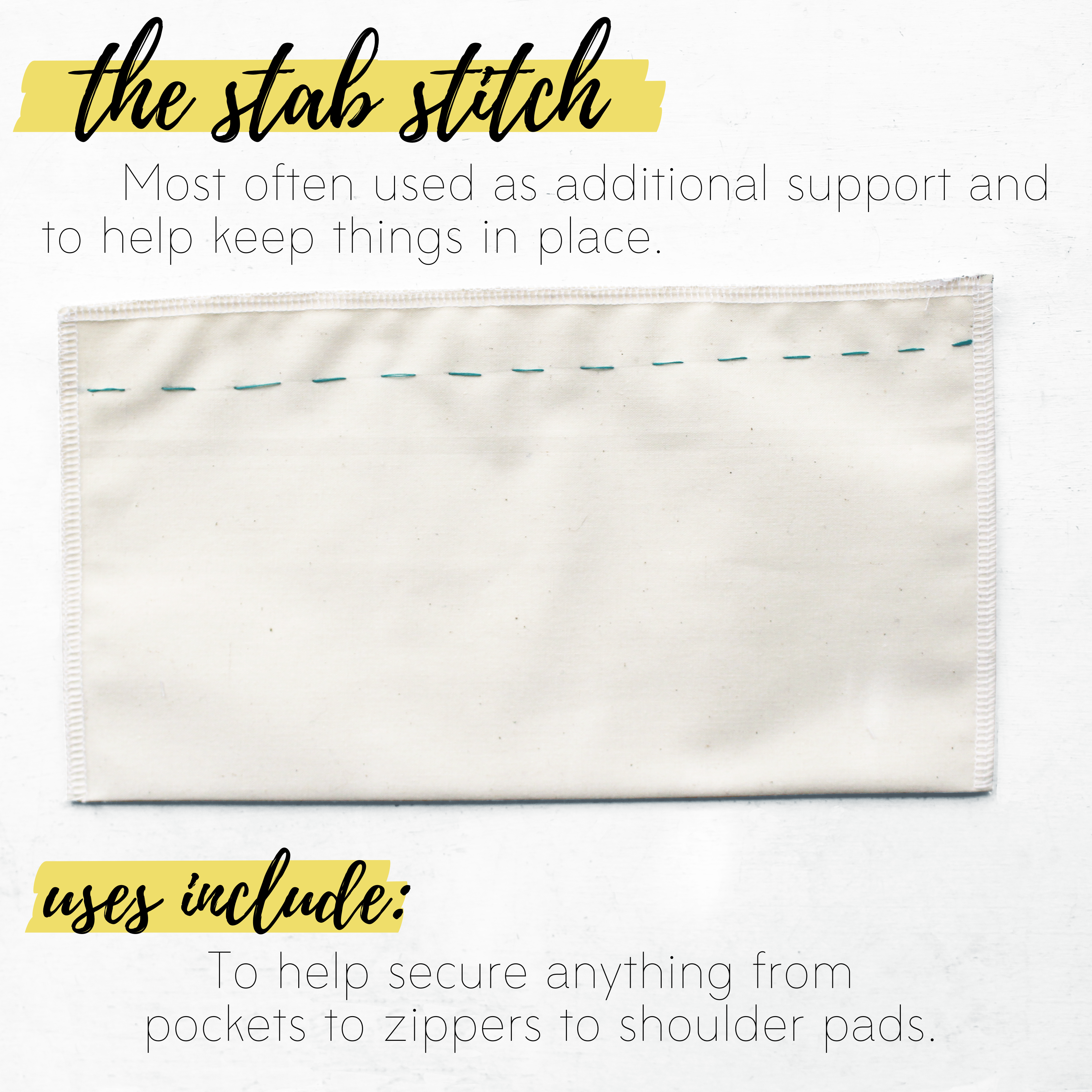 How To Sew Different Types Of Hand Stitches: The Stab Stitch