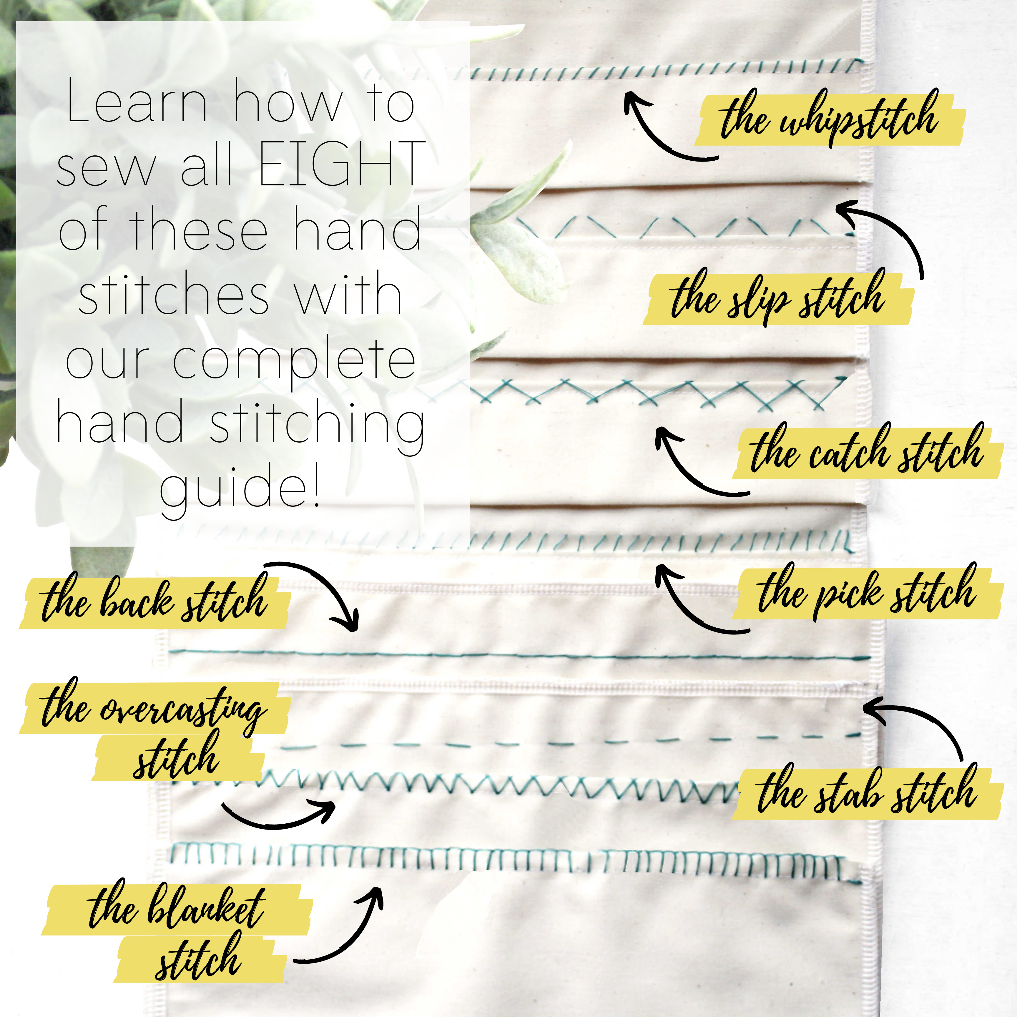 Learn To Sew EIGHT Different Types Of Hand Stitches