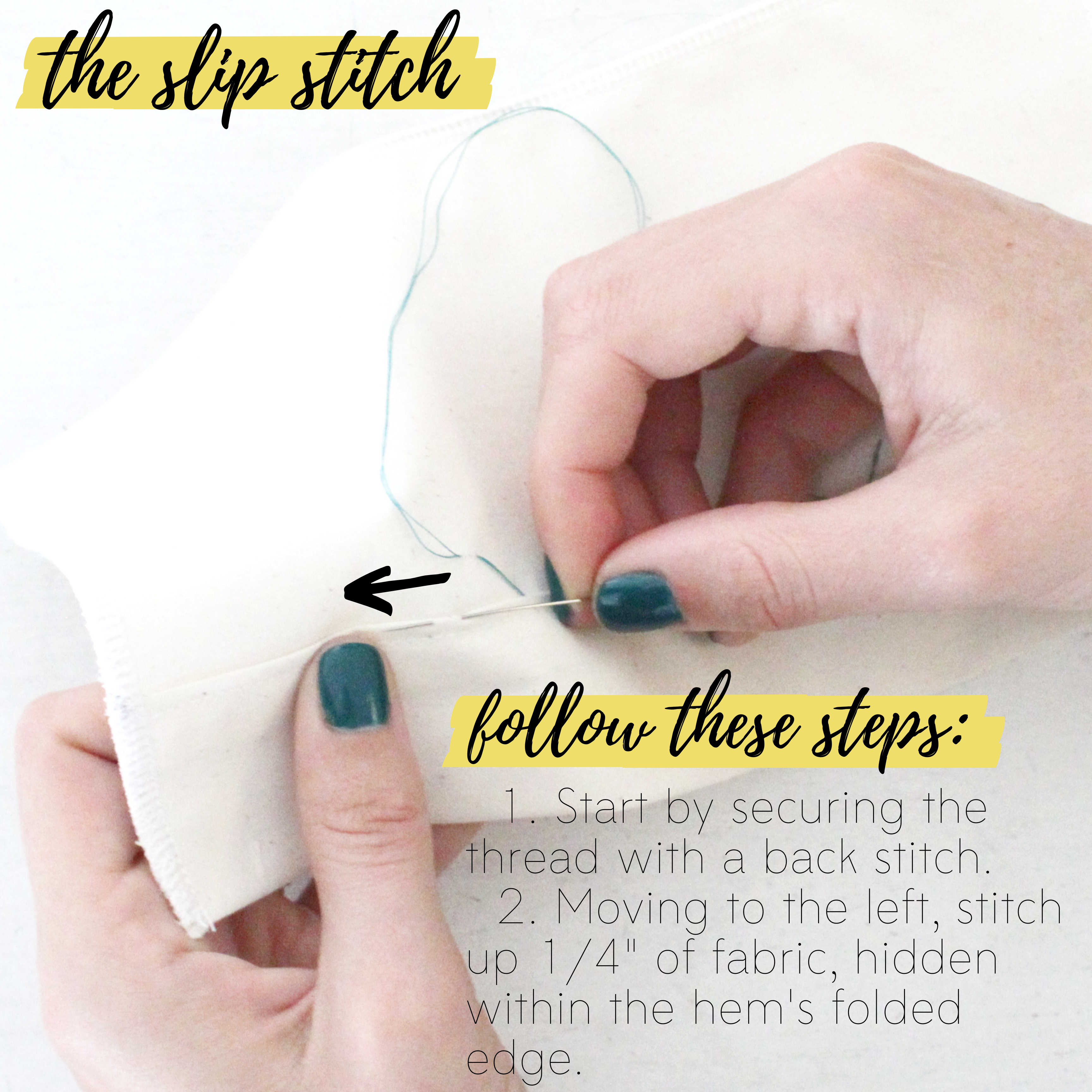 How To Sew Different Types Of Hand Stitches: The Slip Stitch