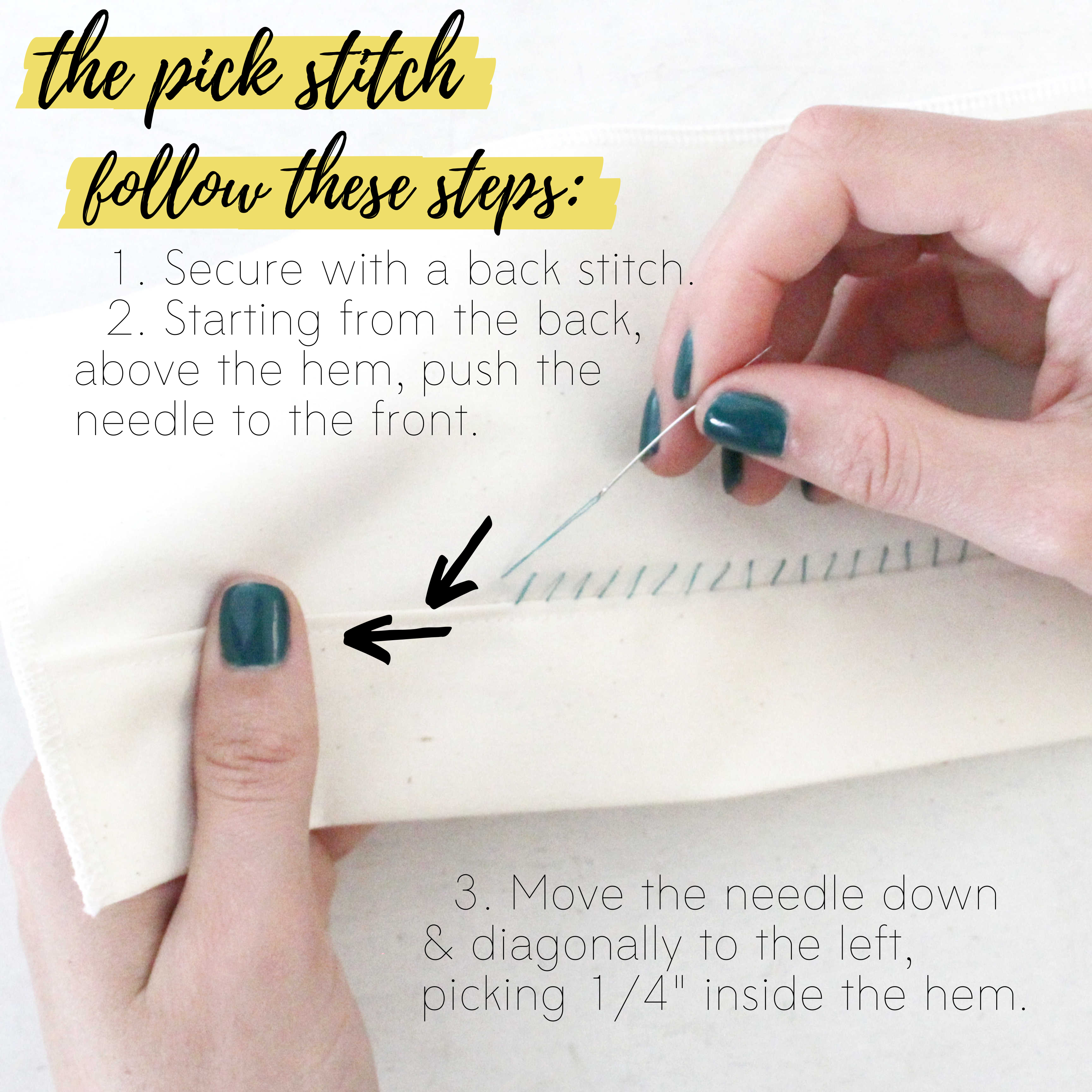 How To Sew Different Types Of Hand Stitches: The Pick Stitch