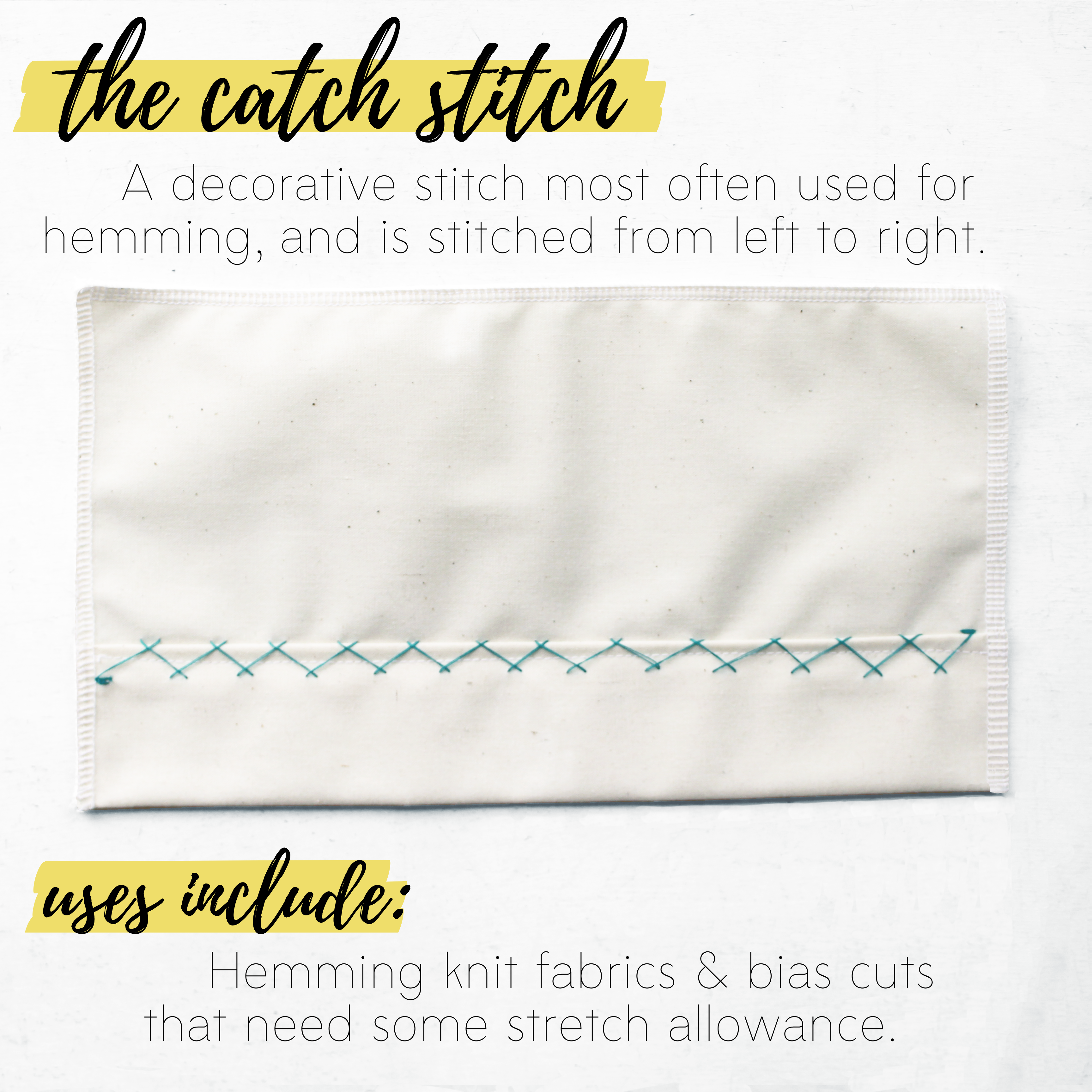 How To Sew Different Types Of Hand Stitches: The Catch Stitch