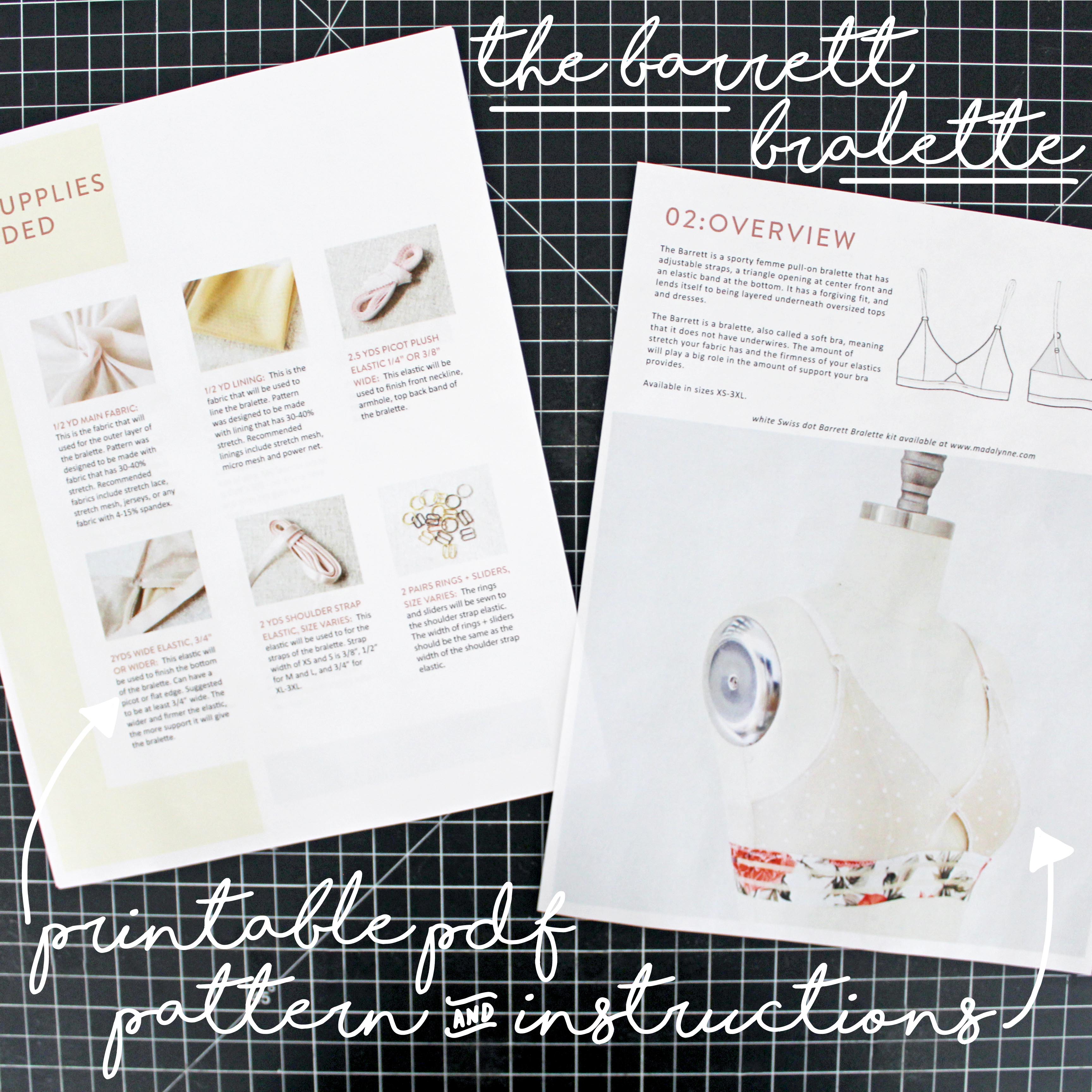 PDF Triangle Crop Top Sewing Pattern Bralette Pattern Sizes XS to XL  Include Instructions 