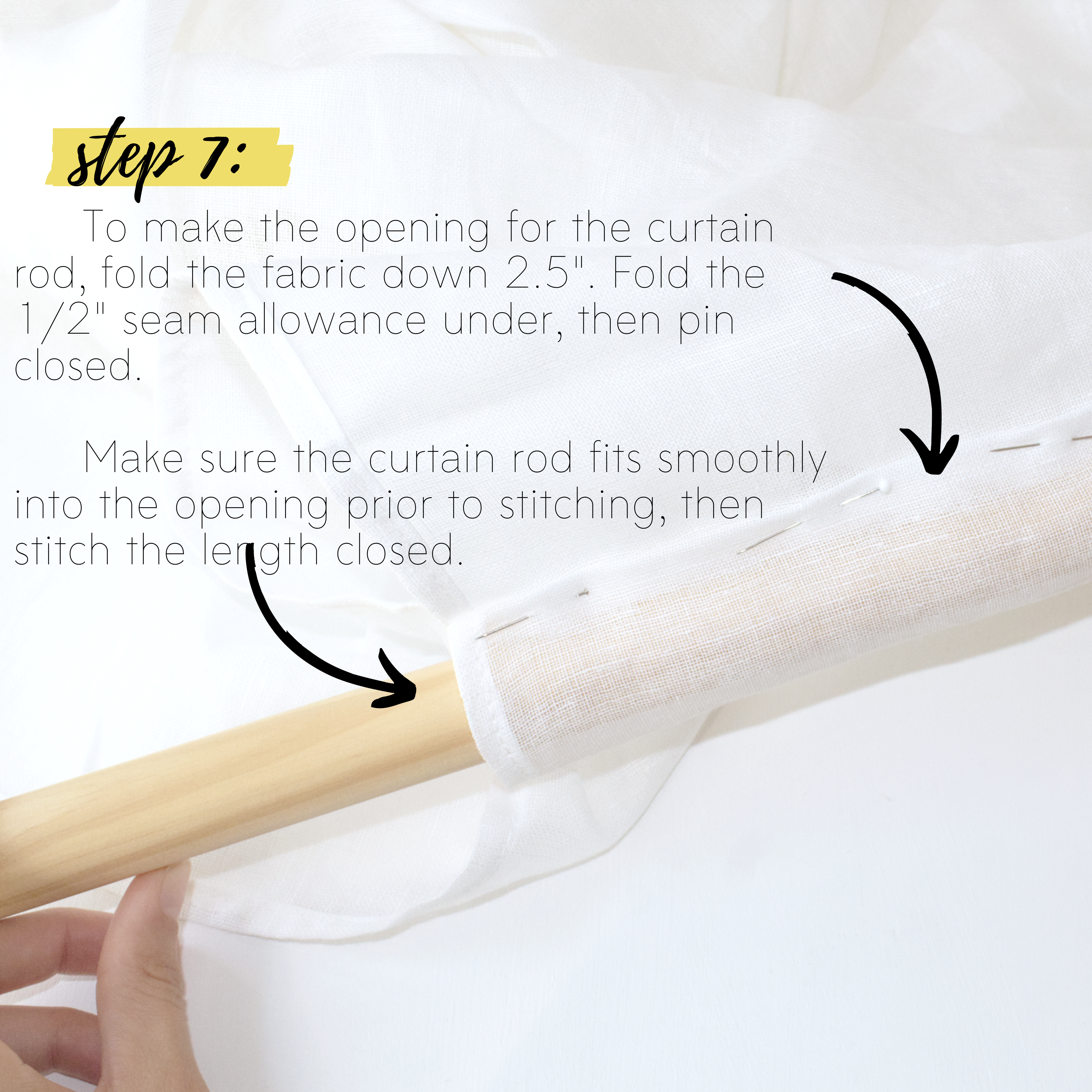 How to sew easy curtains DIY sewing tutorial: Step 7