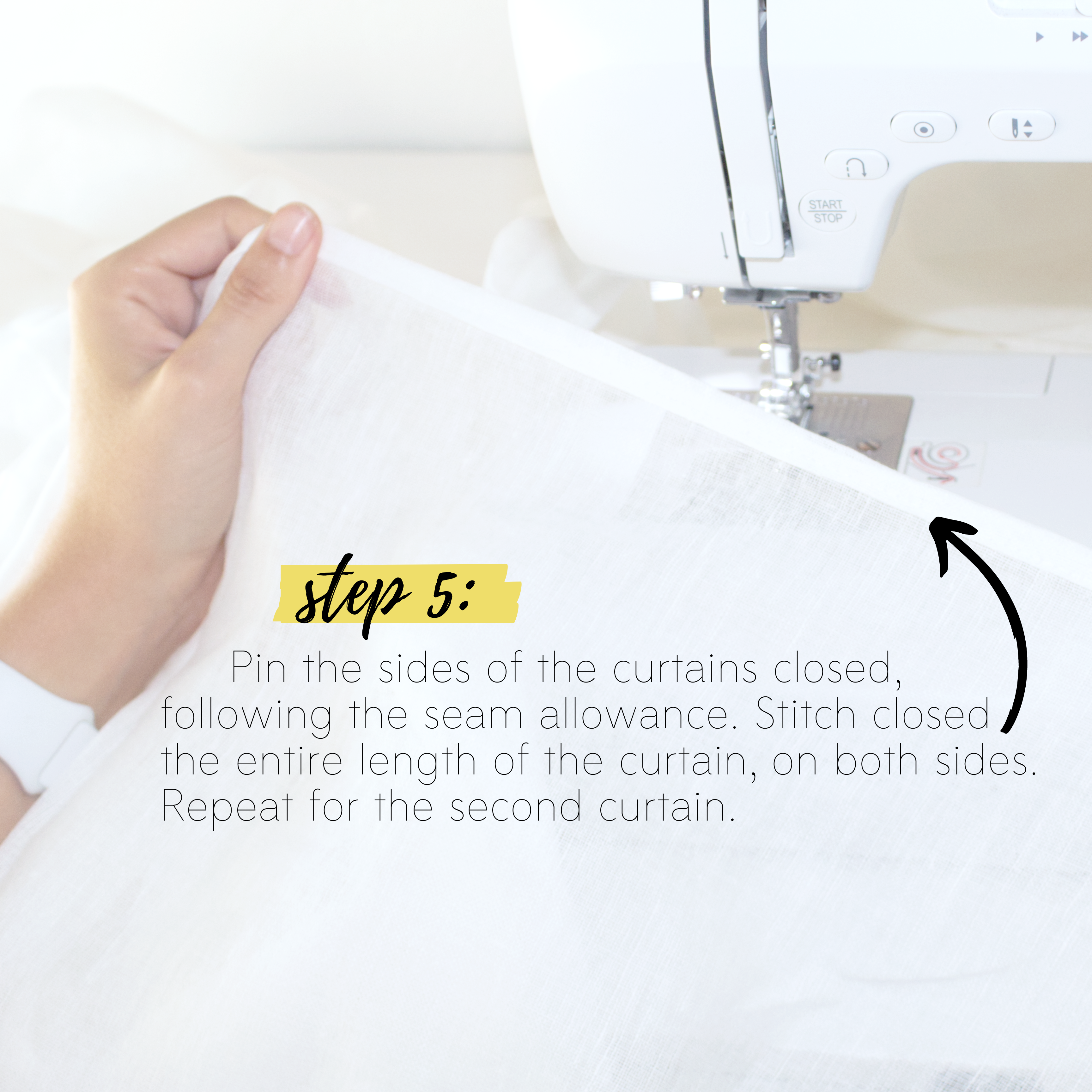 How to sew easy curtains DIY sewing tutorial: Step 5