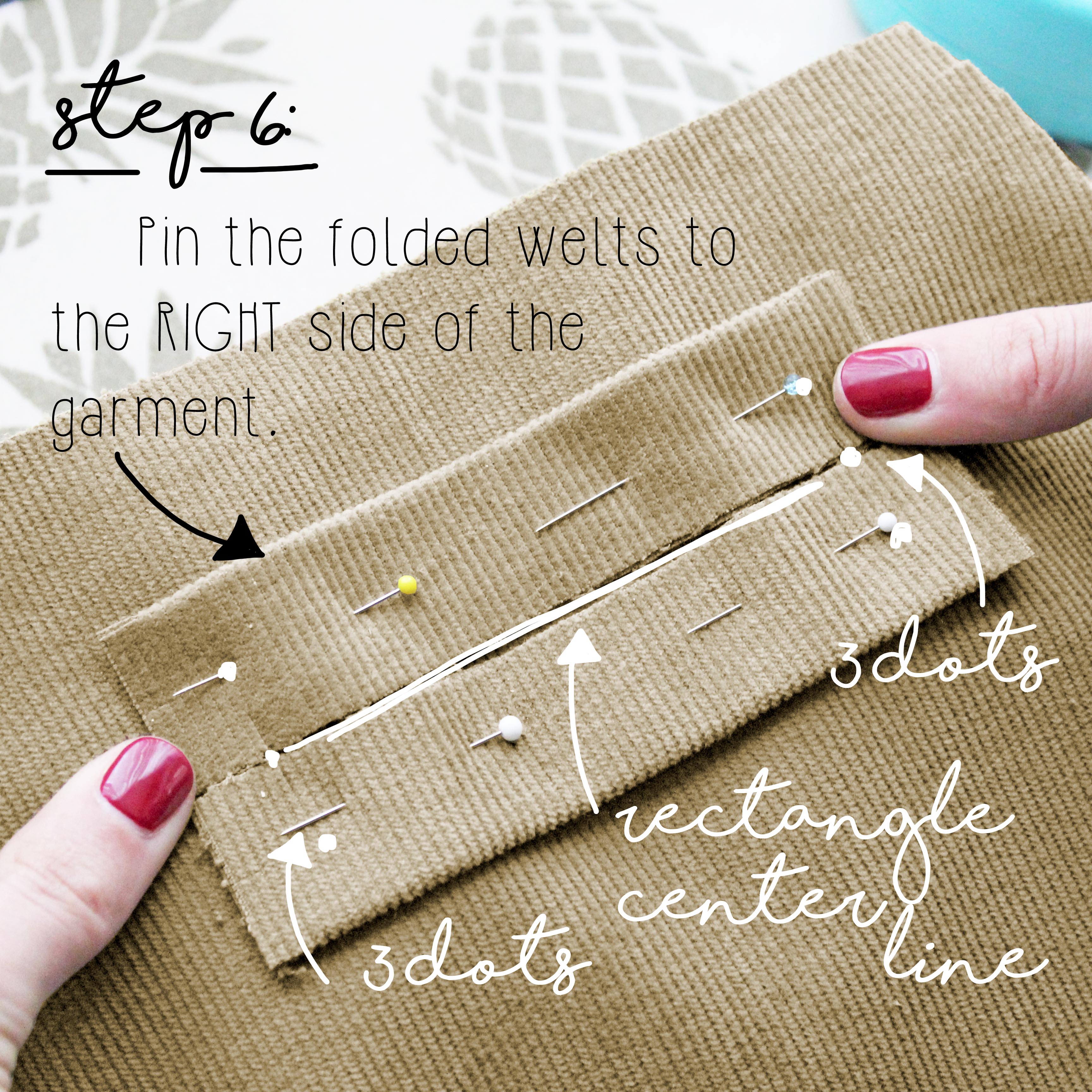 How To Sew A Double Welt Pocket Sewing Tutorial: Step 6