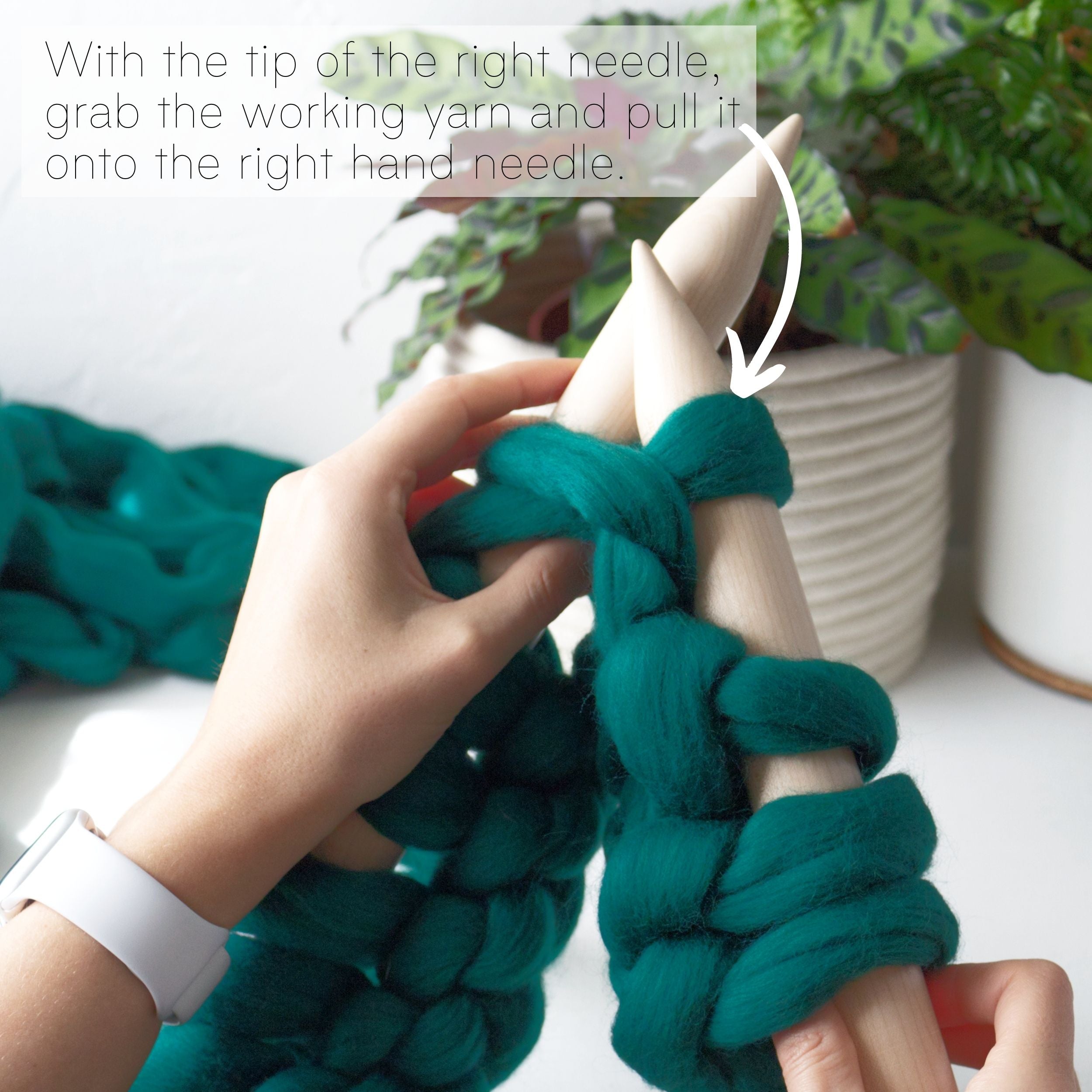 How to make a DIY chunky knit blanket, step 4.1
