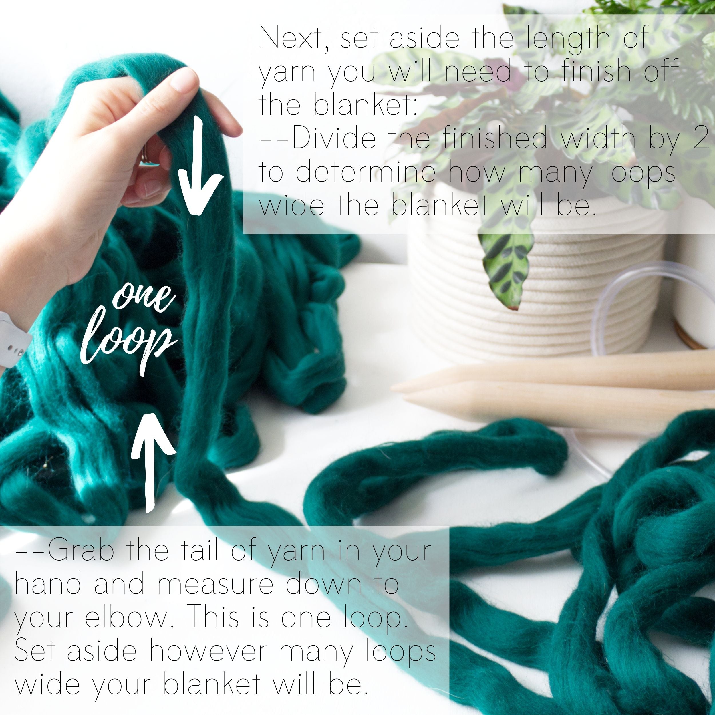 How to make a DIY chunky knit blanket, step 1.1