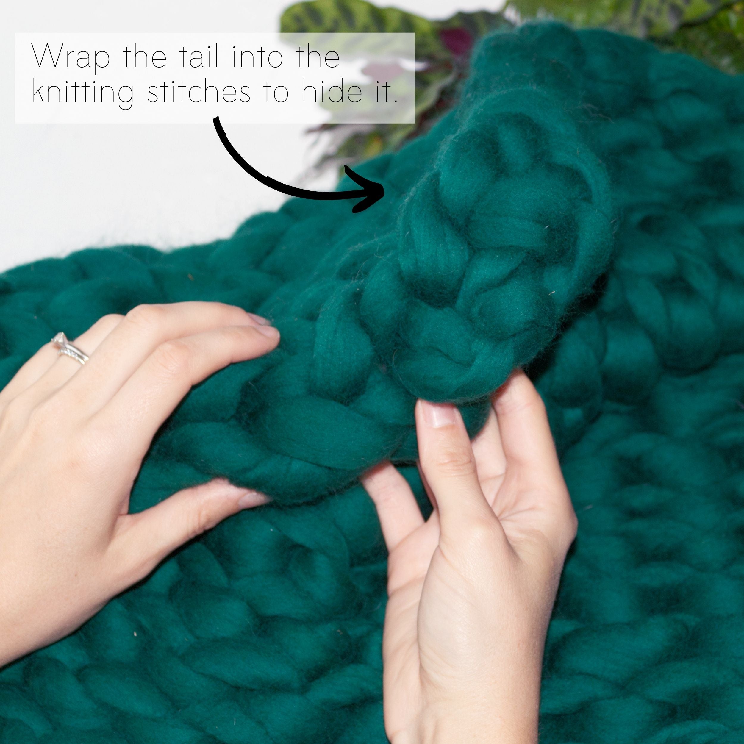 How to make a DIY chunky knit blanket, step 6.1