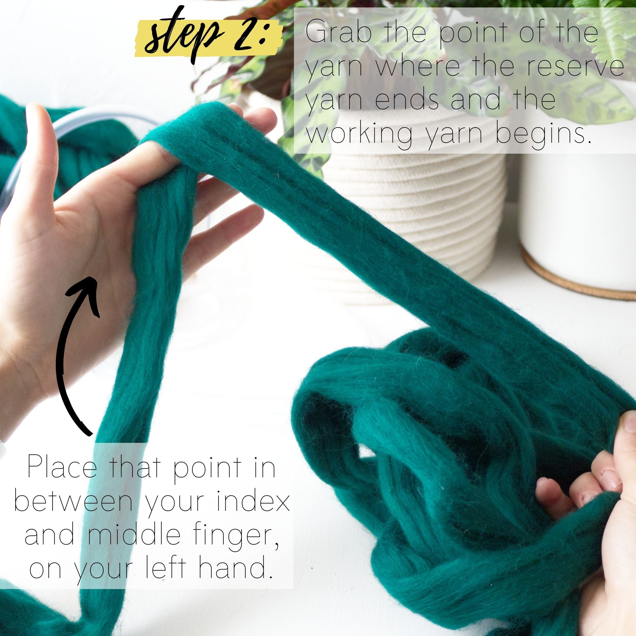 How to make a DIY chunky knit blanket, step 2