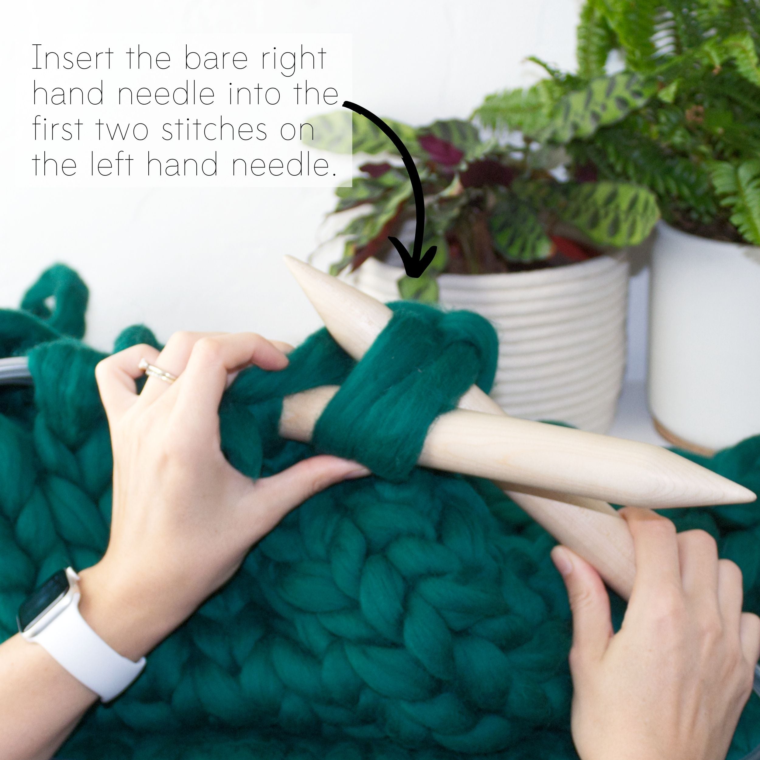 How to make a DIY chunky knit blanket, step 6.3