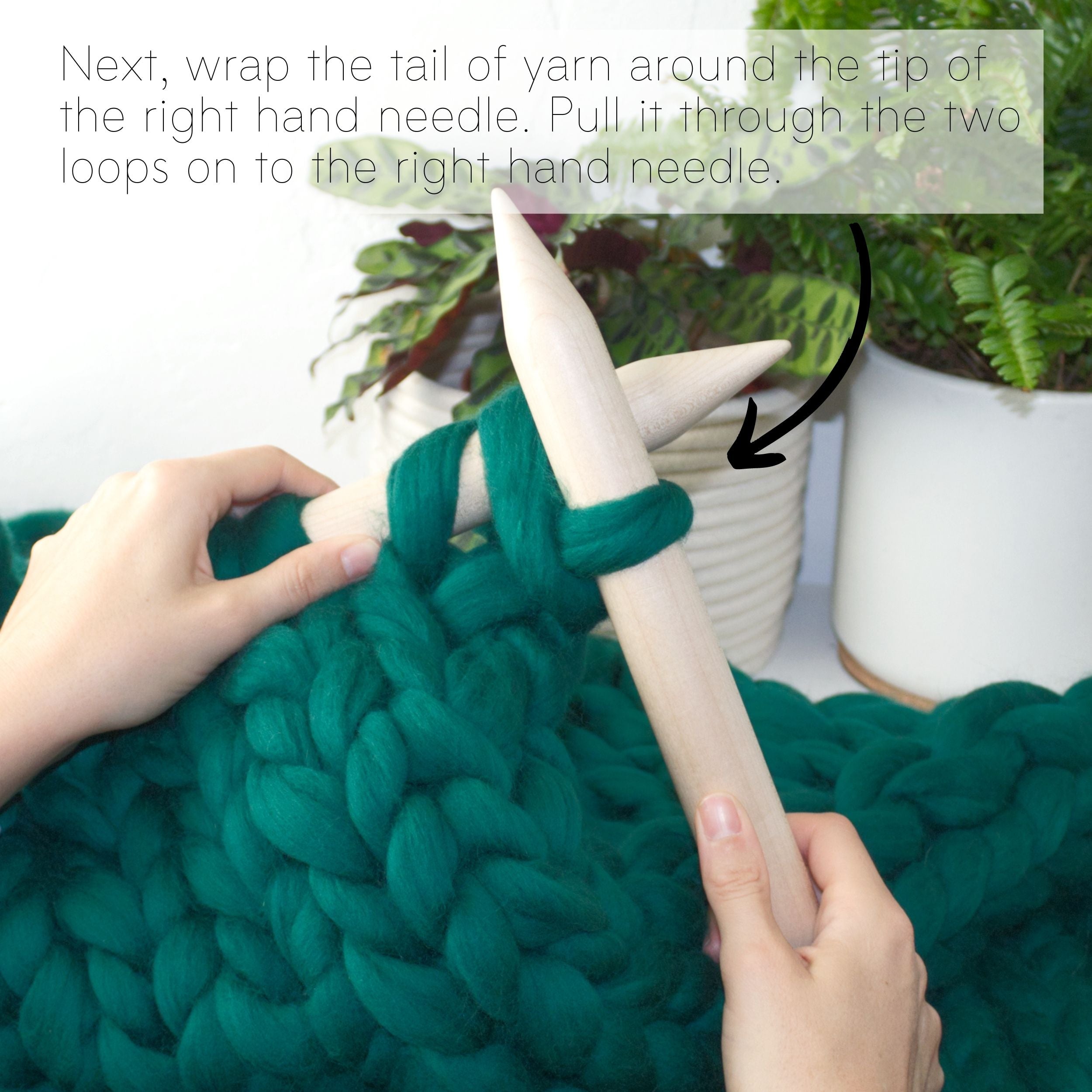 How to make a DIY chunky knit blanket, step 6.4