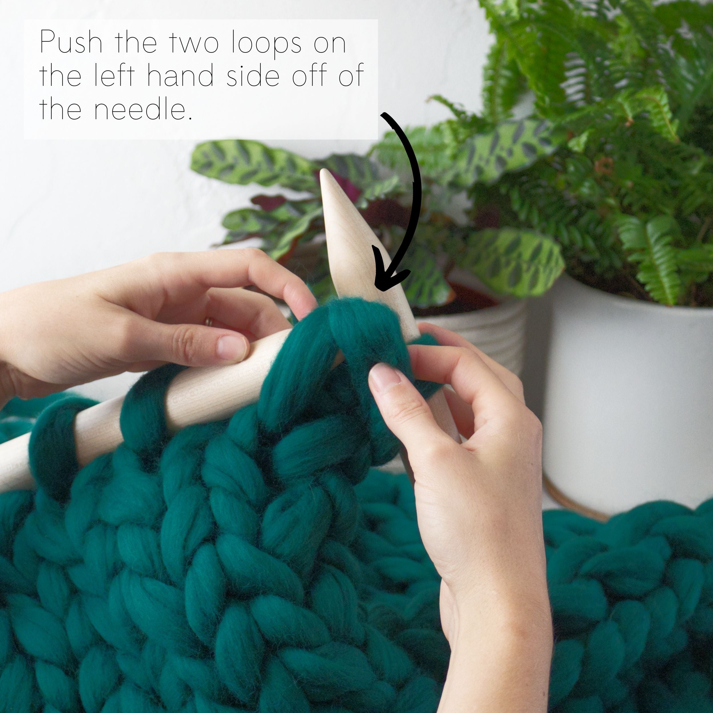 How to make a DIY chunky knit blanket, step 6.5