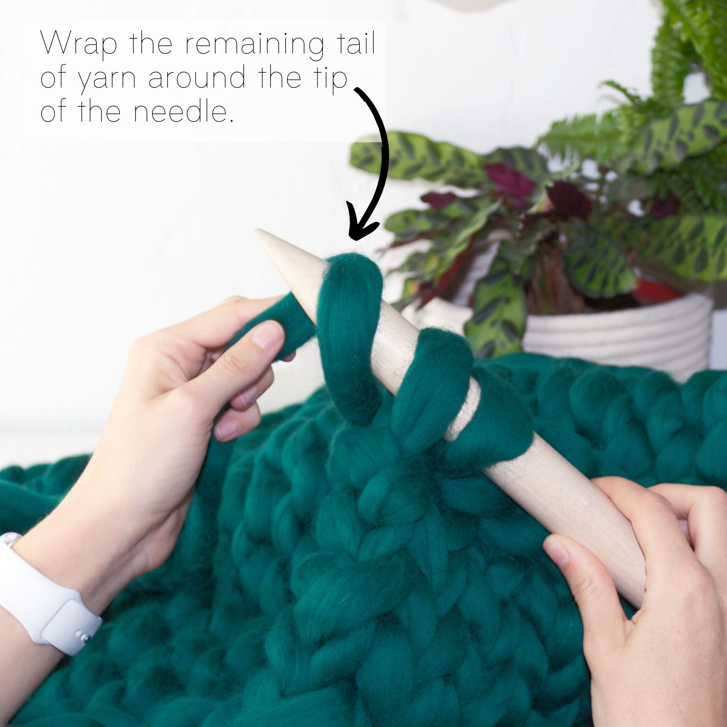 How to make a DIY chunky knit blanket, step 7.1