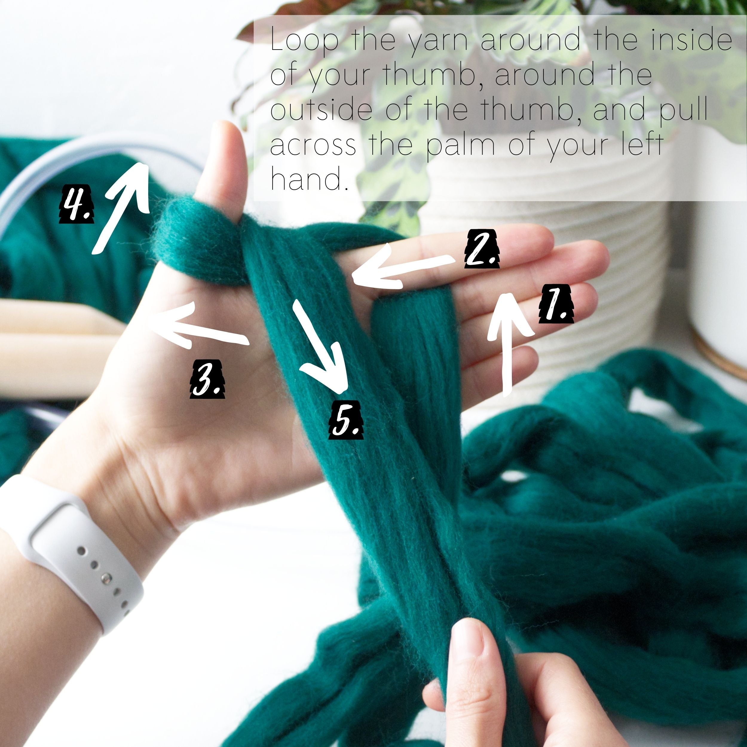 How to make a DIY chunky knit blanket, step 2.1