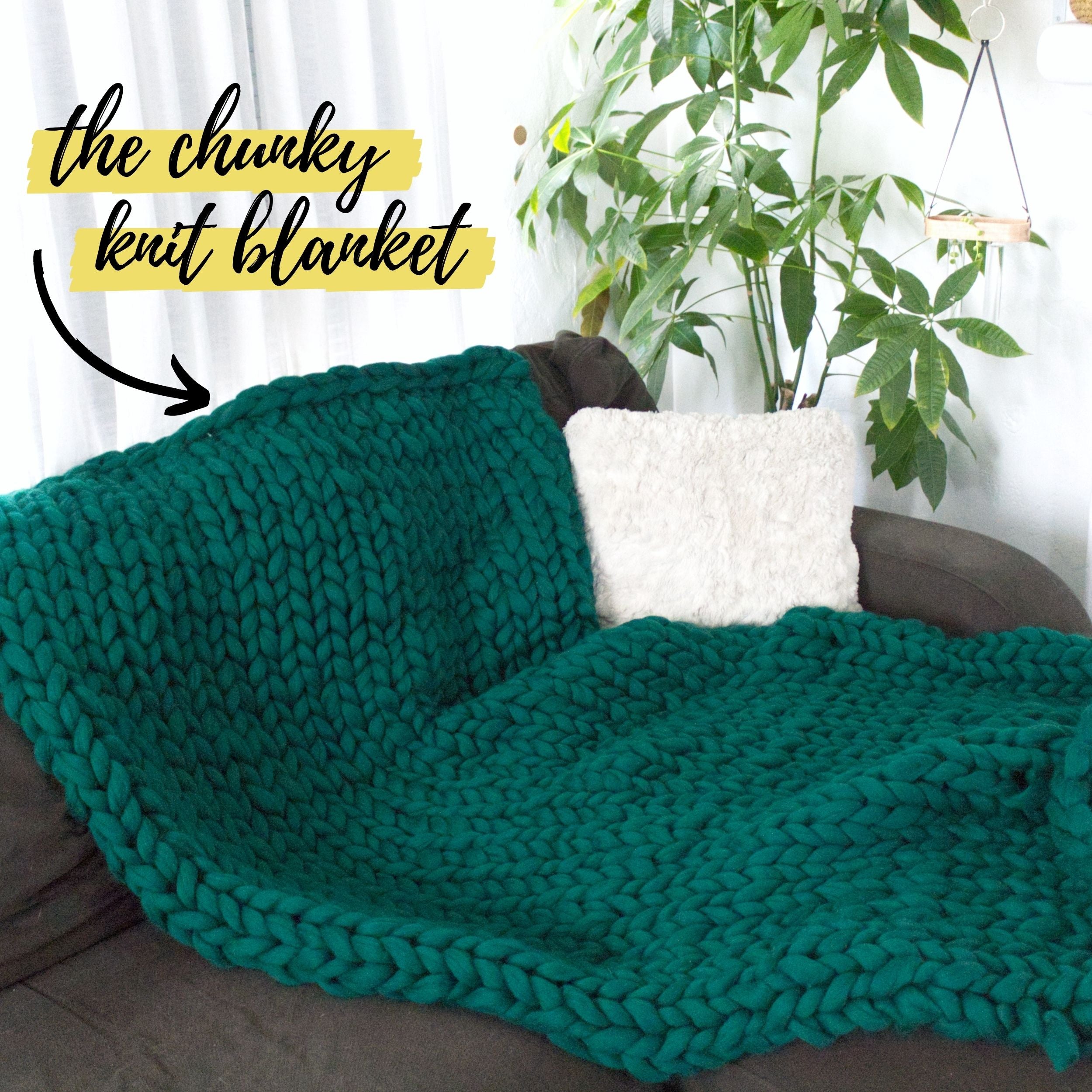 DIY Blanket Making Kit, Chunky Knit, Soft Yarn Craft 